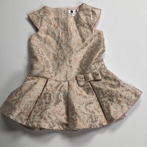 Adorable rose gold shimmery lined zipper back cap sleeve dress